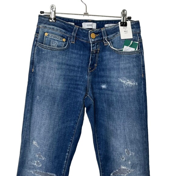 Closed NWT Baker Slim Ankle Jeans Women’s Size 24 Blue Distressed Stretch - Picture 3 of 14